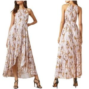 Ted Baker London Dixxie pleated pink floral midi wedding guest dress